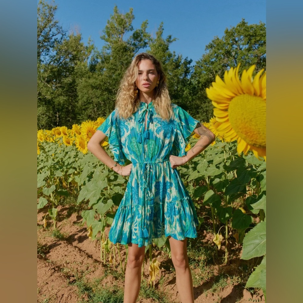 Piti Cuiti Floral Blue‎ Dress SEALED IN PACKAGE